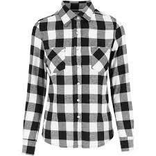 Black And White Shirt Womens Urban Classics Ladies Flannel Shirt Black White 33 Liked On Polyvore Featuring Tops Plaid Flannel Shir Womens Flannel Shirt Black Plaid Shirt Urban Shirt