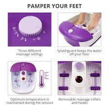 Sensio Foot Spa Massager Bath Pamper Your Feet With Heat Bubbles And Massaging Tools All In One Home Salon Therapeut Pedicure Set Massage Tools Foot Spa