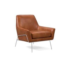 lucas wire base chair aspen leather aegean polished nickel at west elm chairs seating home furni leather chair leather wing chair leather lounge chair