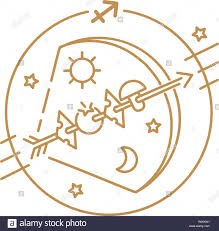 Zeichen, des sternzeichens den schützen unter die lupe nehmen. Vektor Pfeil Und Bogen Oder Schutze Sternzeichen Logo Tattoo Oder Illustration Essen Horoskop Fur Kinder Stock Vektorgrafik Alamy