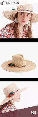 Wide Brim Hat With Pom Pom Accent Wide Brim Hat Brim Hat Pom Pom Hat