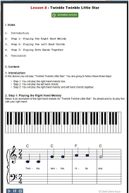 Free Piano Lessons 8 Learn How To Play Twinkle Twinkle Little Star Beginner Learn Songs Beginner Piano Lessons Lesson Learn Piano