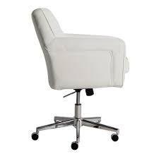 Style Ashland Home Office Chair White Bonded Leather Walmart Com Home Office Chairs Upholstered Office Chair Office Chair