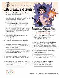 It also saw the beginnings of a music form that would rally against the. 1975 Trivia 40th Birthday Party Game 40th Birthday Party Games 40th Birthday Games 40th Birthday Parties