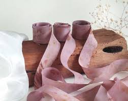 Dusty Purple Frayed Edge Faux Silk Chiffon Ribbon • 1.5" • 5 Yards