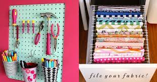 To give yourself more working table space, use the walls to store things you need in your craft room. 50 Craft Room Organization Ideas