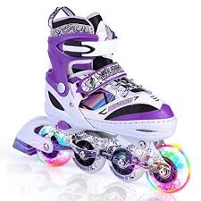 Kuxuan Kids Doodle Design Adjustable Inline Skates With Led Light Up Wheels Comic Style Rollerblades For Boys And Girls Rev Roller Shoes Kid Shoes Skate Shoes