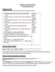 Unit 1 The Most Dangerous Game Vocab Language Activities 1 1 Docx Vocabulary And Language Activities U201cthe Most Dangerous Game U201d Vocabulary Course Hero
