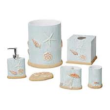 Blue lagoon seashell coastal bath accessories. Beach Bath Accessories Sets Bed Bath Beyond