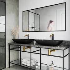 Inia® wading pool® glass vessel bathroom sink in opaque dusk. Vigo Black Hadyn Matte Shell Vessel Bathroom Sink And Lexington Cfiber C Faucet In Matte Brushed Gold And Matte Black