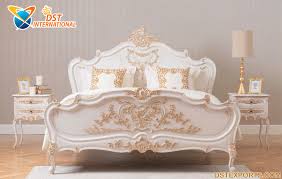 Beautiful french country style bedroom furniture of wood finished in mid browns. Luxury French Style White Bedroom Set Dst International