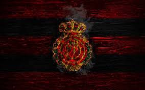 reˈal ˈkluβ ðepoɾˈtiβo maˈʎoɾka, catalan: Download Wallpapers Mallorca Fc Fire Logo Segunda Red And Black Lines Spanish Football Club Grunge Football Soccer Laliga2 Mallorca Logo Wooden Texture Rcd Mallorca Spain For Desktop Free Pictures For Desktop Free