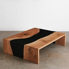 Pushing the walnut finished table top outwards reveal a hidden storage. Oak Coffee Table No 267 Elko Hardwoods Modern Live Edge Furniture Dining Coffee Tables Desks Benches