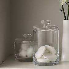 The last thing you want to do is fill it with a try putting cotton swabs and cotton balls in jars, or roll up a few towels and place them on their sides. Glass Storage Jars For The Bathroom Jar Storage Glass Storage Jars Bathroom Glass Jars
