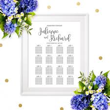 Wedding Seating Chart Poster Printable Welcome Wedding