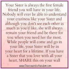 Daveswordsofwisdom Com Your Sister Sister Quotes Love My Sister Sisters