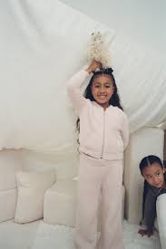 Wear it to bed—and everywhere else! North West Wears Skims Cozy Kids Hoodie And Pant In Dusk Loungewear Sets Lounge Wear Comfortable Loungewear