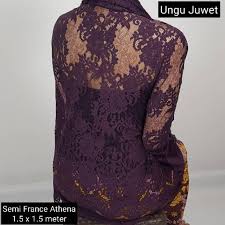 Sebagai busana khas indonesia, membuat para pemakainya tampil anggun. Brokat Semi France Athena Ungu Juwet Shopee Indonesia