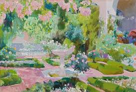 Jardín de la casa sorolla, pintura de joaquín sorolla de 1916. Museoteca Jardin De La Casa Sorolla Sorolla Y Bastida Joaquin