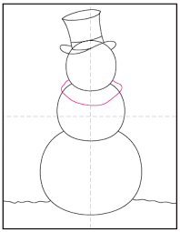 Draw a narrow horizontal rectangle crossing the top of the circle. How To Draw A Snowman Art Projects For Kids