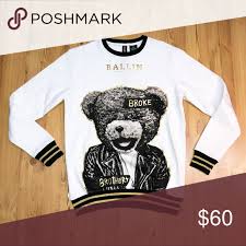 New Civilized Ballin Bear Crewneck Nwt Clothes Design Ballin Black Sweatshirts