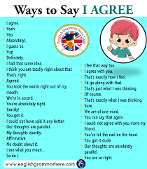 Ways To Say I Agree In English Good Vocabulary Words English Phrases Ways To Say I Agree