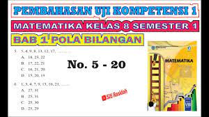 Jawaban uji kompetensi 7 matematika kelas 8 semester 2 pg. Uji Kompetensi 1 Matematika Kelas 8 Halaman 34 Bab 1 Pola Bilangan No 5 20 Youtube