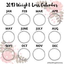 Chart weight loss and exercise. Free 2019 Weight Loss Calendars For Instagram Fit And Frugal Mommy