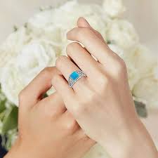 SISGEM Natural Turquoise Rings for Women 925 Sterling Silver Turquoise Ring  Great Christmas Rings Boho Turquoise Jewelry for Women ，Size 7