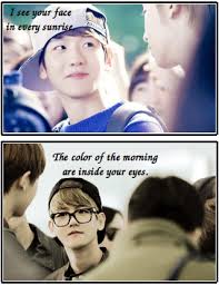 I See Your Face In Every Sunrise The Colors Of The Morning Are Inside Your Eyes Made By Myself Lyrics From You Re Beau Me Too Lyrics Baekyeol Chanbaek
