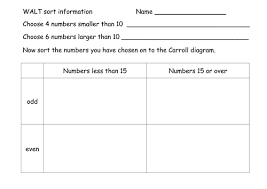 venn and carroll diagram sort odd and even number teaching resources