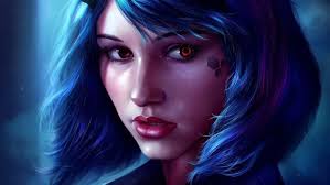 The flatiron by h2pro size 3/10. Anime Girls Blue Hair Original Characters Short Hair Realisticred Eyes Lips Wallpapers Hd Desktop And Mobile Backgrounds