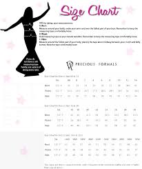 Precious Formals Size Chart