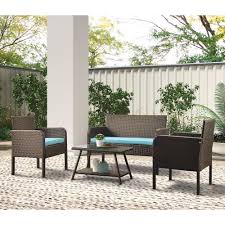 Patio Conversation Set Of 4 Btmway Outdoor Rattan Furniture Conversation Chair Set For Patio On Clearance Outdoor Patio Porch Balcony Poolside Set With Lovese Modern Outdoor Patio Conversation Set Patio Outdoor