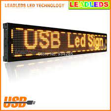 101 3 16 3 8cm Led Display Sign Board Usb Programmable Scrolling Yellow Color Letter Display For Business Led Display Board Electronic Signs Led Signs