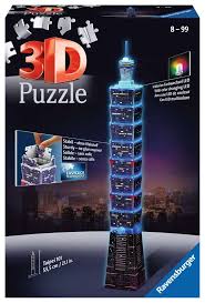 It dominates the taipei skyline. Taipei 101 Bei Nacht 3d Puzzle Bauwerke 3d Puzzle Produkte Taipei 101 Bei Nacht