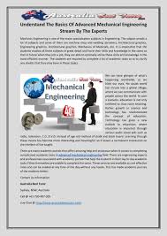 Understand The Basics Of Advanced Mechanical Engineering Stream By The Experts Mechanical Engineering Student Studying Understanding