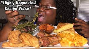 Fried catfish, hush puppies, cole slaw, sweet tea. Soul Food Cooking And Eating ë¨¹ë°© Mukbang Youtube
