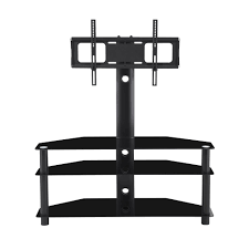 3 tier glass tv stand with mount. 65 Flat Screens 3 Tier Glass Shelf Floor Tv Stand With Swivel Mount For 32 Tv Stands Mounts Tv Video Accessories