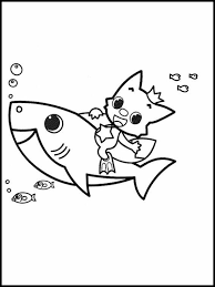 A kitty in a full gear swimming with a … Baby Shark 13 Printable Coloring Pages For Kids In 2021 Shark Coloring Pages Baby Shark Coloring Pages