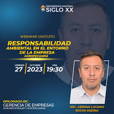 𝗪𝗘𝗕𝗜𝗡𝗔𝗥 𝐑𝐄𝐒𝐏𝐎𝐍𝐒𝐀𝐁𝐈𝐋𝐈𝐃𝐀𝐃 𝐀𝐌𝐁𝐈𝐄𝐍𝐓𝐀𝐋 𝐄𝐍 𝐄𝐋  𝐄𝐍𝐓𝐎𝐑𝐍𝐎 𝐃𝐄 𝐋𝐀 𝐄𝐌𝐏𝐑𝐄𝐒𝐀 𝐀𝐆𝐑𝐎𝐏𝐄𝐂𝐔𝐀𝐑𝐈𝐀 Únete a  nosotros para aprender de expertos destacados y mejorar tus habilidades en  el sector agroindustrial. No ...