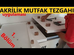 Instagram.com/uztas_yapi/ corian tezgah mermer, granit, kuvars vb. Akrilik Mutfak Tezgahi Uygulamasi Nasil Yapilir Youtube
