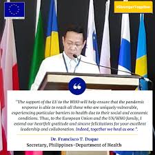 Maybe you would like to learn more about one of these? European Union In The Philippines Eusupportswhophcovidresponse Stayhealthy Multilateralismmatters Health Secretary Francisco Duque Iii Joined European Union S Ambassador Luc Veron Team Europe And Who Representative Dr Rabindra Abeyasinghe In