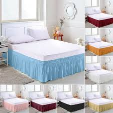 Complete your bedding decor with the whimsical style of the martex ruffled bedskirt. Wrap Around Bed Skirts Drop Solid Color Elastic Bed Skirt Twin Queen King Size Bed Skirts Home Garden