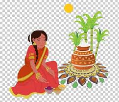 The word 'pongal' is derived from tamil literature; Thai Pongal Makar Sankranti Wish Png Clipart Art Artwork Clip Art Cow Cuisine Free Png Download