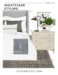 4 Ways To Style Your Nightstand Left Level Bedroom Night Stands Chic Nightstand Nightstand Decor