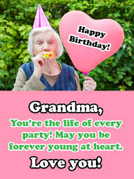 Happy Birthday Greeting Card For Grandmother Forever Young At Heart Happy Birthday Wishes Card For Grandmother Birthday Greeting Cards By Davia In 2020 Happy Birthday Wishes Cards Grandma Birthday Card Happy Birthday Wishes
