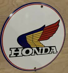 Honda Motorcycle Vintage Logo Round Reproduction Garage Sign Ebay