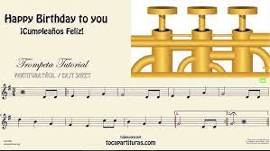Music notation created and shared online with flat. Happy Birthday To You Video Tutorial For Trumpet Easy Sheet Music In G Major Youtube