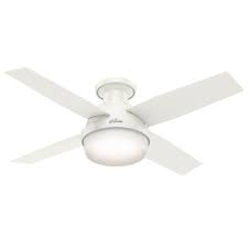 Hunter 44 Dempsey Low Profile With Light Fresh White Ceiling Fan With Light With Handheld Remote Walmart Com In 2020 Ceiling Fan With Light Fan Light Ceiling Fan